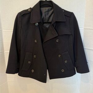 Black Double-Breasted Peacoat